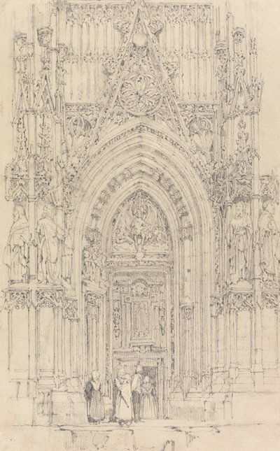 The Church of St. Wulfran, Abbeville- The North Door of the West Front by Richard Parkes Bonington